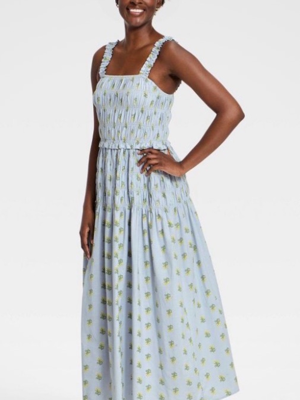 Universal Thread Lavender Floral Smocked Midi Dress
